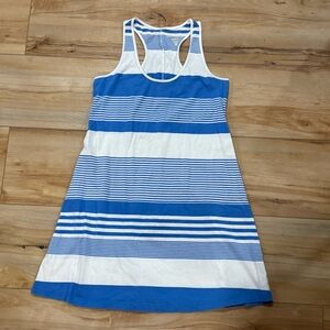 Lilly Pulitzer Blue and White Striped Midi Dress Racerback Tank Dress Small